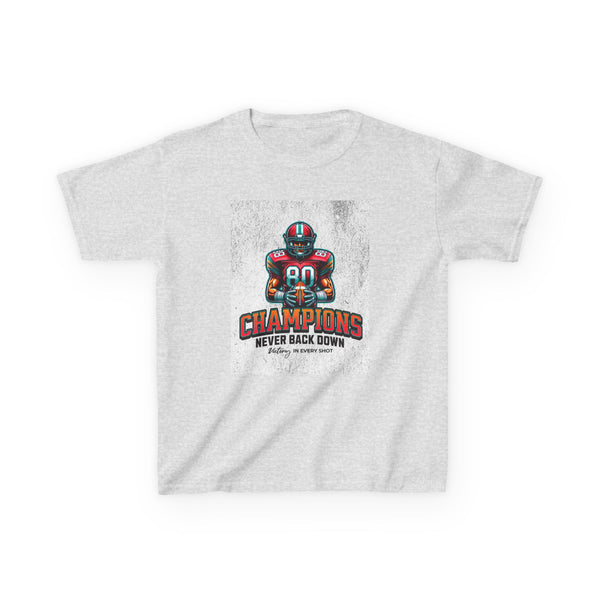 Kids Champion Tee - Never Back Down Football Graphic T-Shirt