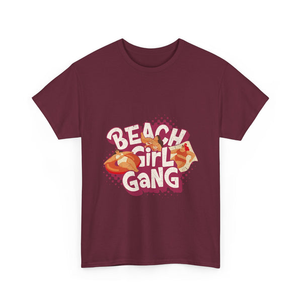 Beach Girl Gang women Heavy Cotton Tee – Fun and Vibrant Summer Style