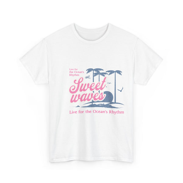 Heavy Cotton Tee - "Sweet Waves" Ocean Vibes Shirt