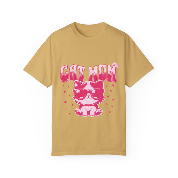 Cat Mom Unisex Garment-Dyed T-shirt – Cute & Comfortable Tee for Cat Lovers