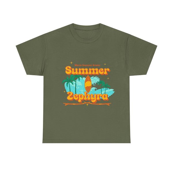 Summer Vibes women Heavy Cotton Tee - "Summer Zephyra" Design